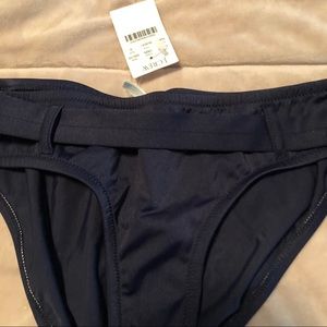 J.Crew navy tie bikini bottom size Small